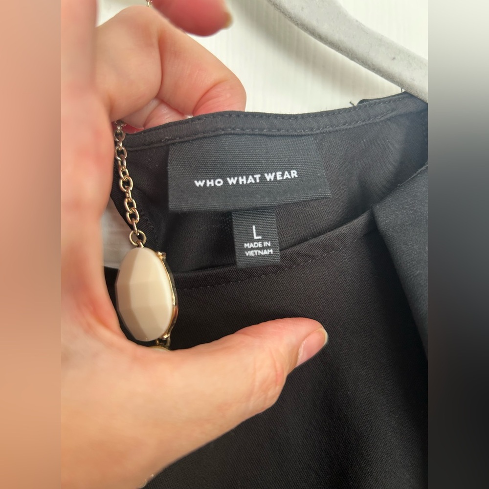 Who What Wear Black Puff Sleeve Blouse - Picture 3 of 7